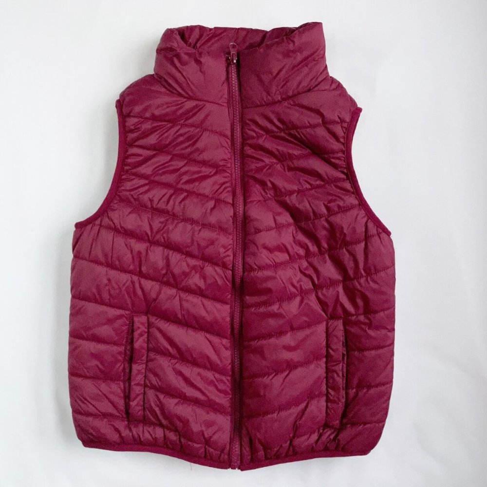 Burgundy Winter Puffer Jacket Vest Youth Kids Size Medium